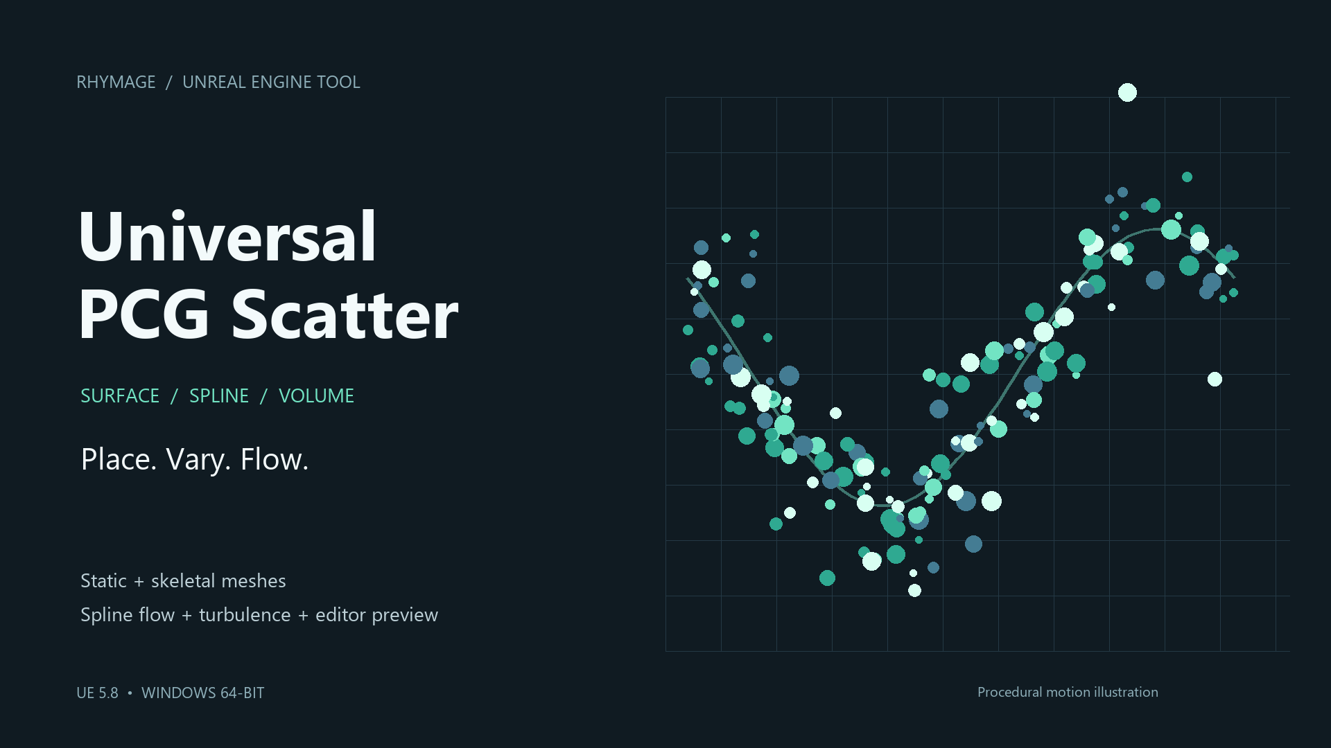 Universal PCG Scatter — surface, spline and volume placement